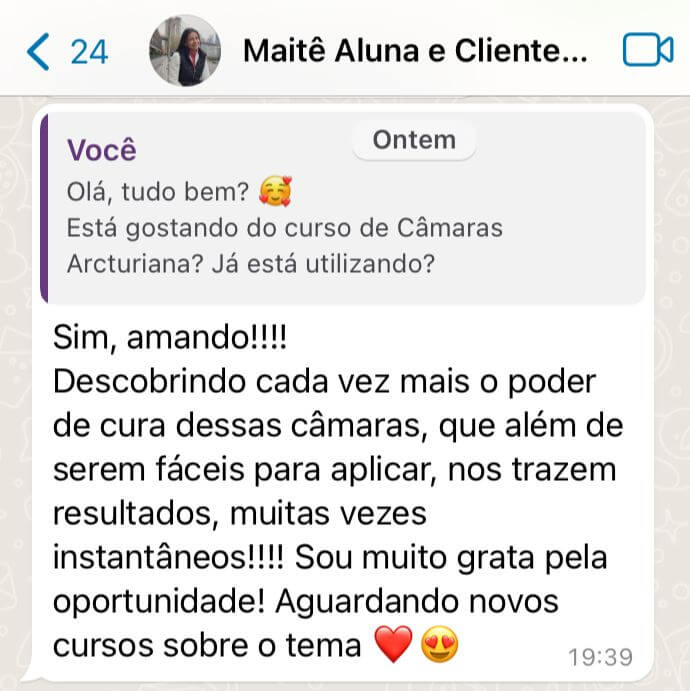 Depoimento Curso Câmaras de Cura Arcturiana - Maitê