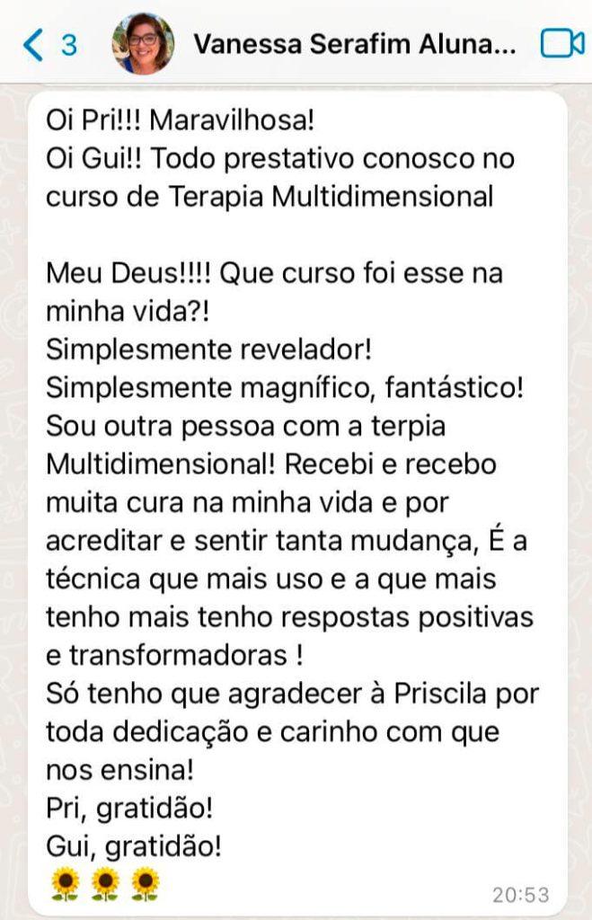 Depoimento Terapia Multidimensional - Vanessa