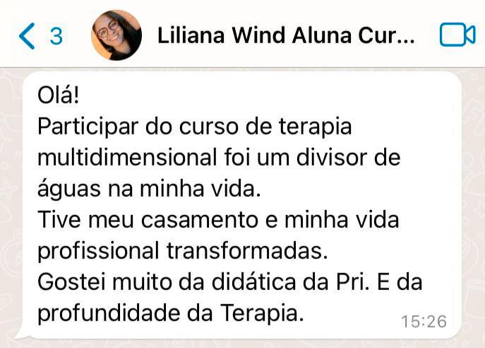 Depoimento Terapia Multidimensional - Liliana